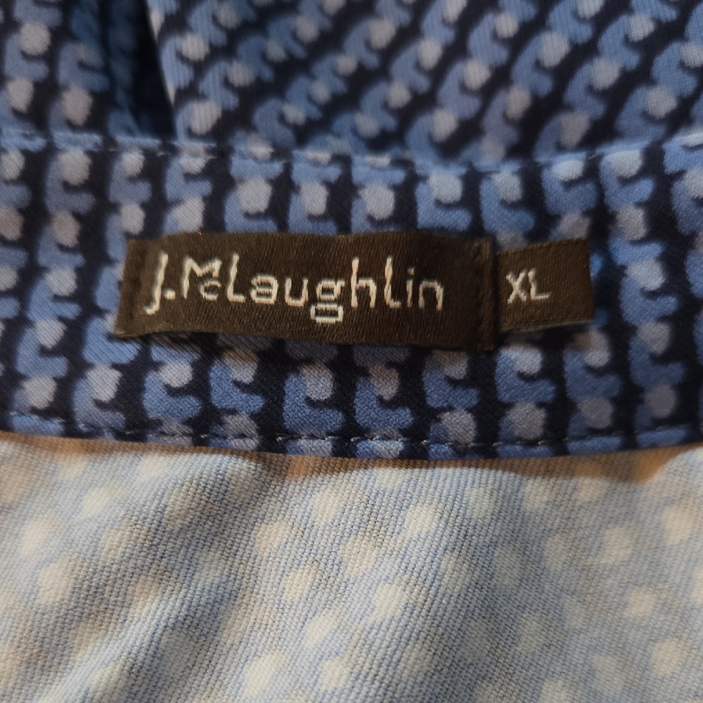 J. McLaughlin Blue Diagonal Stripe Keyhole Midi Dress - Picture 3 of 3